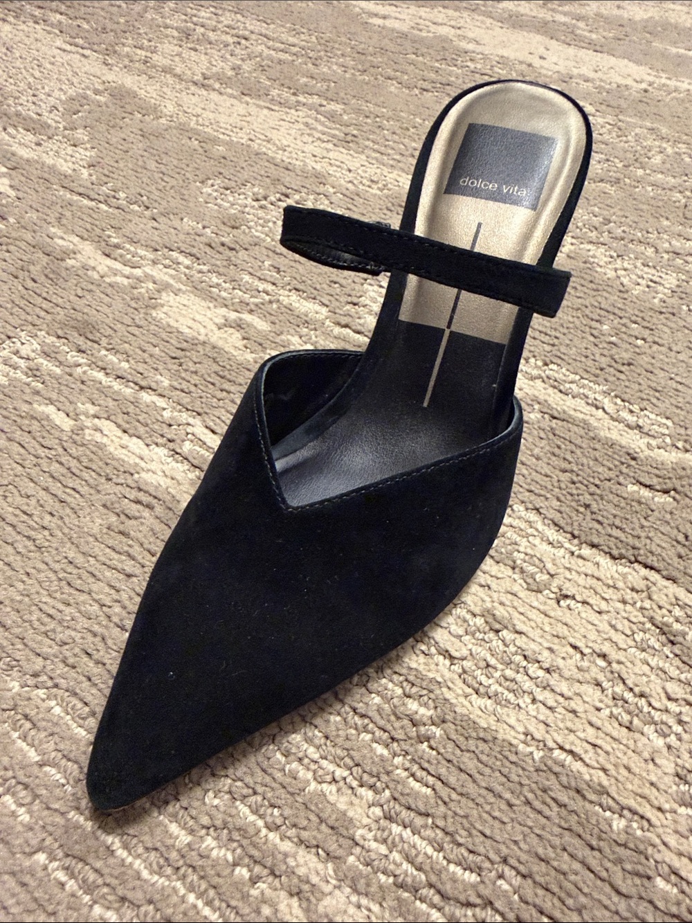 Dolce Vita Black Suede Pointed Mary Jane Mule